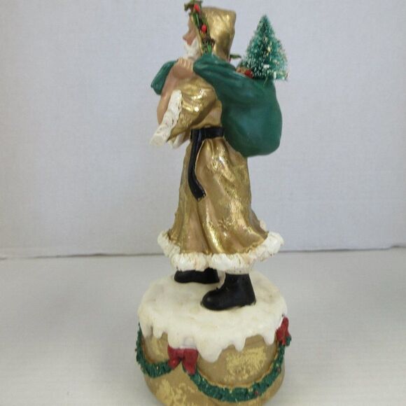 DEPT 56 Old World Santa Gold Music Box Oh Christmas Tree Father Frost St Nick - Picture 4 of 9